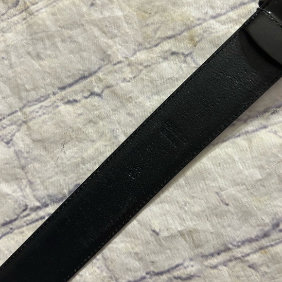 POLO RALPH LAUREN BLACK ITALIAN LEATHER GOLD TONE BUCKLE MENS BELT SIZE 36 - Picture 7 of 9